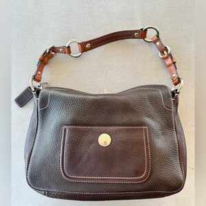 Coach hand bag dark brown